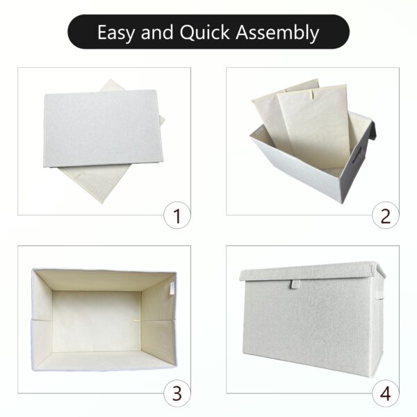 Foldable Premium Fabric Storage Box - 1 Box with 2 Hardboards - Image 4