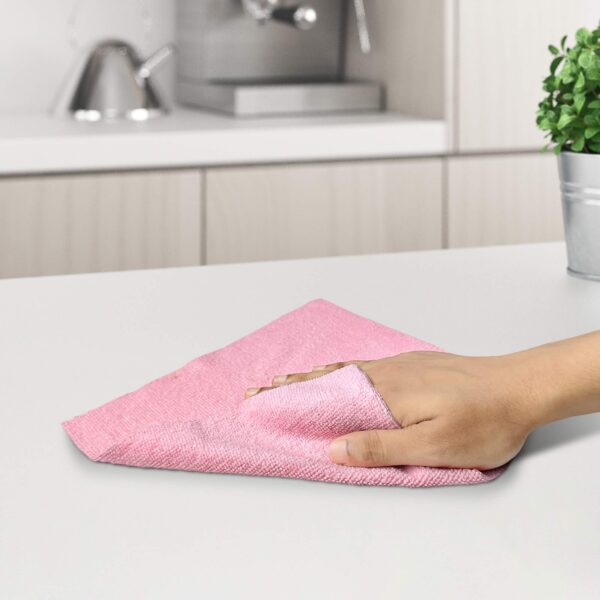 Reusable Kitchen Towel Roll - Pink Color - Washable and Soft Microfiber Fabric - 20 Pcs (পিংক কালার) - Image 8