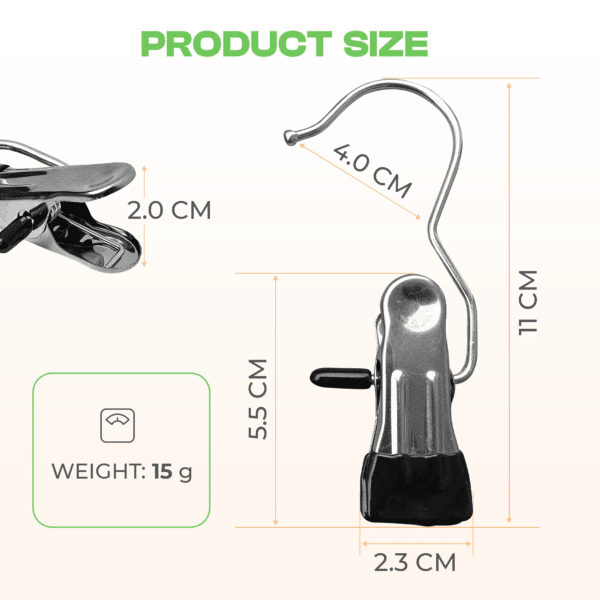 Hanger Clip Set - 5 Pieces Stainless Steel Hanger Clips - Image 9