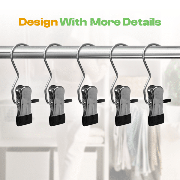 Hanger Clip Set - 5 Pieces Stainless Steel Hanger Clips - Image 5