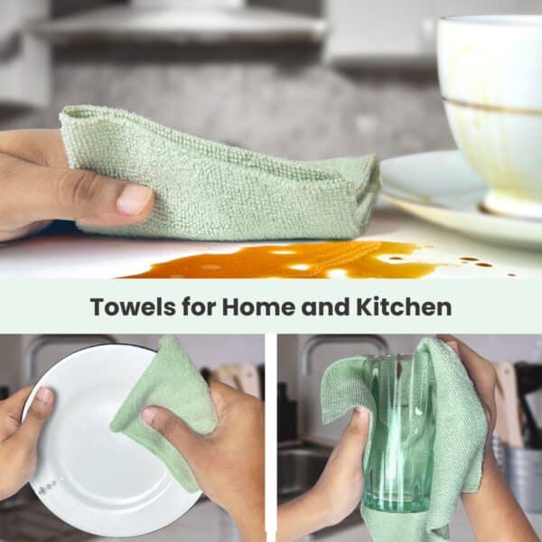 Reusable Kitchen Towel Roll - Paste Color - Washable and Soft Microfiber Fabric - 20 Pcs (পেস্ট কালার) - Image 4