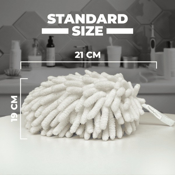 Hand Towel - Cream White Color - Very Soft Chenille Fabric Fuzzy Ball Towel (ক্রিম সাদা কালার) - Image 5